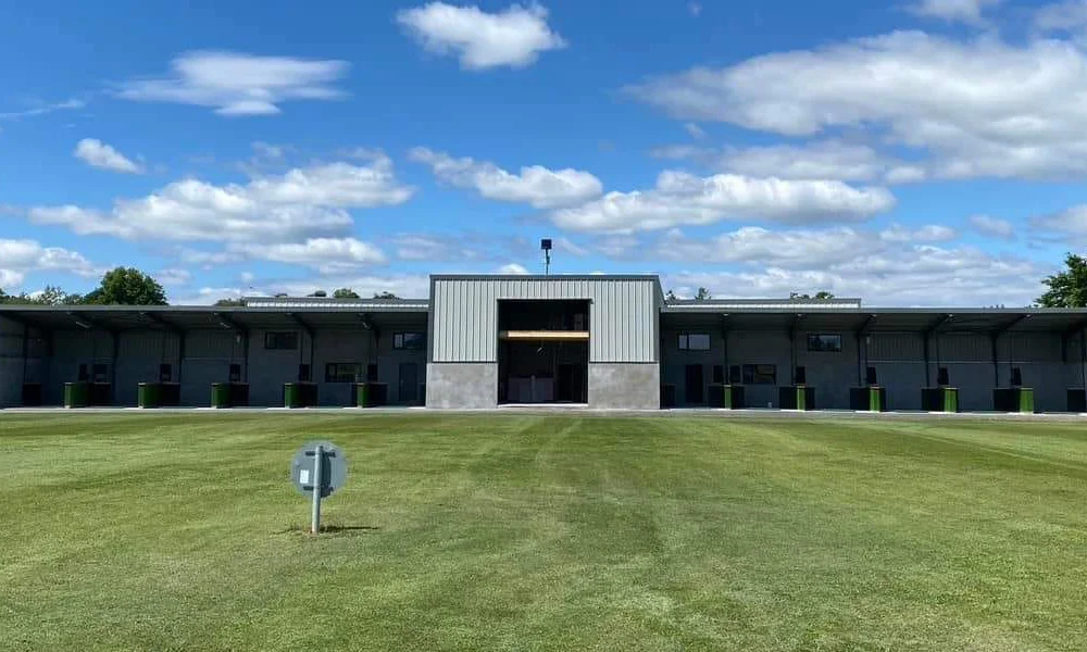 Golf driving range bays